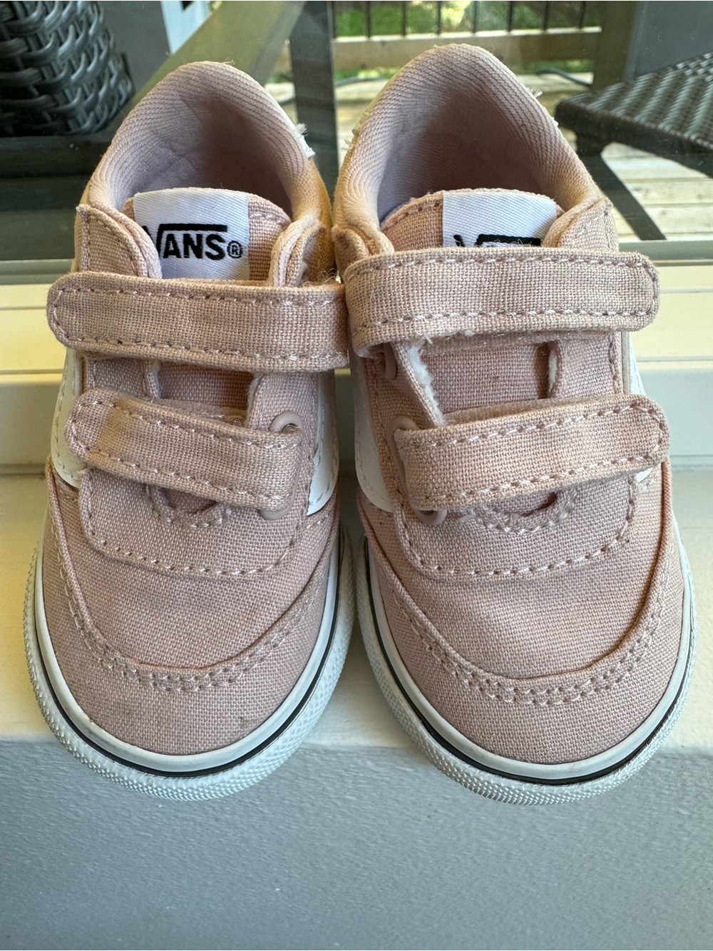 Vans Toddler Pink Canvas Velcro Sneakers